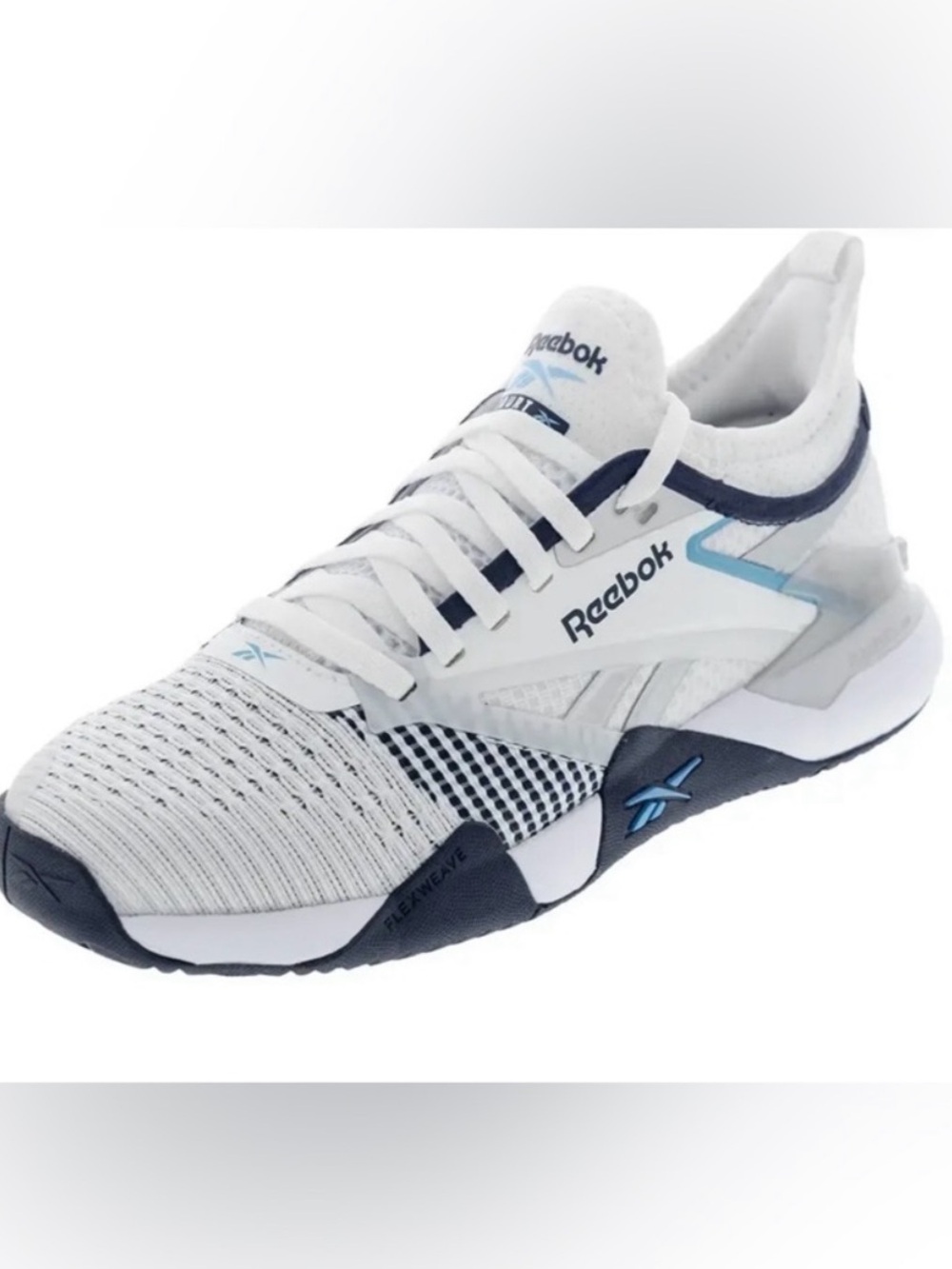 Reebok White Navy and Light Blue Training Sneaker